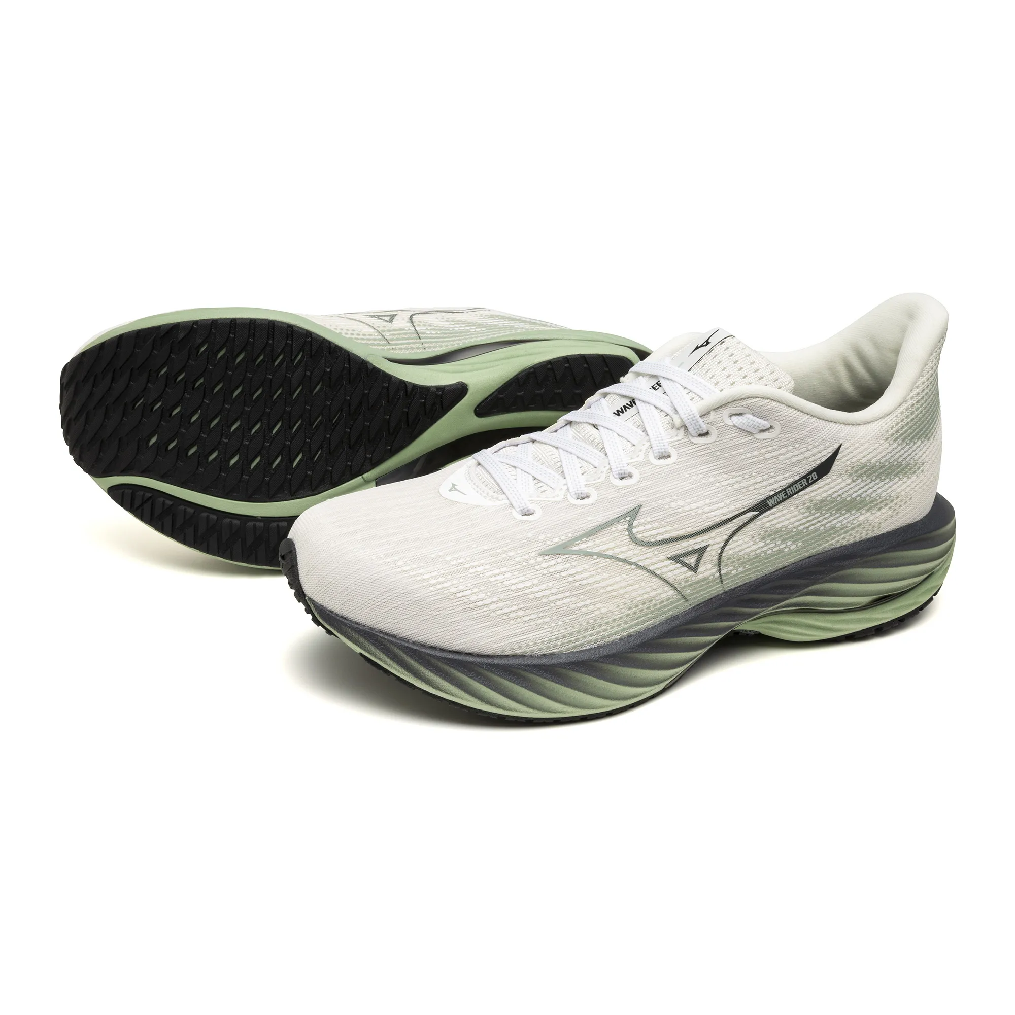 WAVE RIDER 28 Men's - MIZUNO Snow White/Frosty Green/Black Sand (NEW)