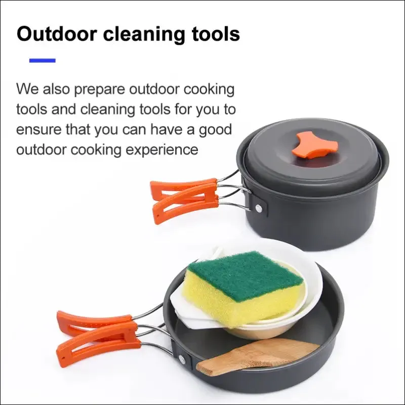 Widesea camping outdoor cookware set tableware cooking cutlery utensils hiking picnic travel