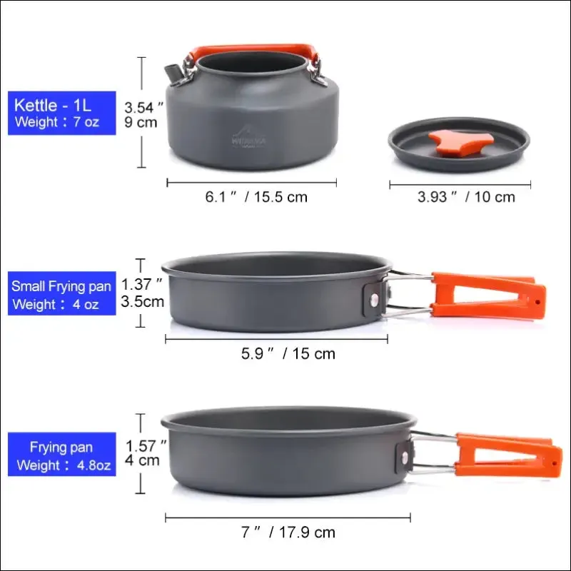 Widesea camping outdoor cookware set tableware cooking cutlery utensils hiking picnic travel