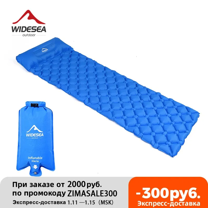 Widesea Camping Sleeping Pad Inflatable Air Mattresses Outdoor Mat Furniture Bed Ultralight Cushion Pillow Hiking Trekking