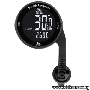 Wireless Stealth Black Digital LCD Screen Bicycle Odometer Computer Speedometer