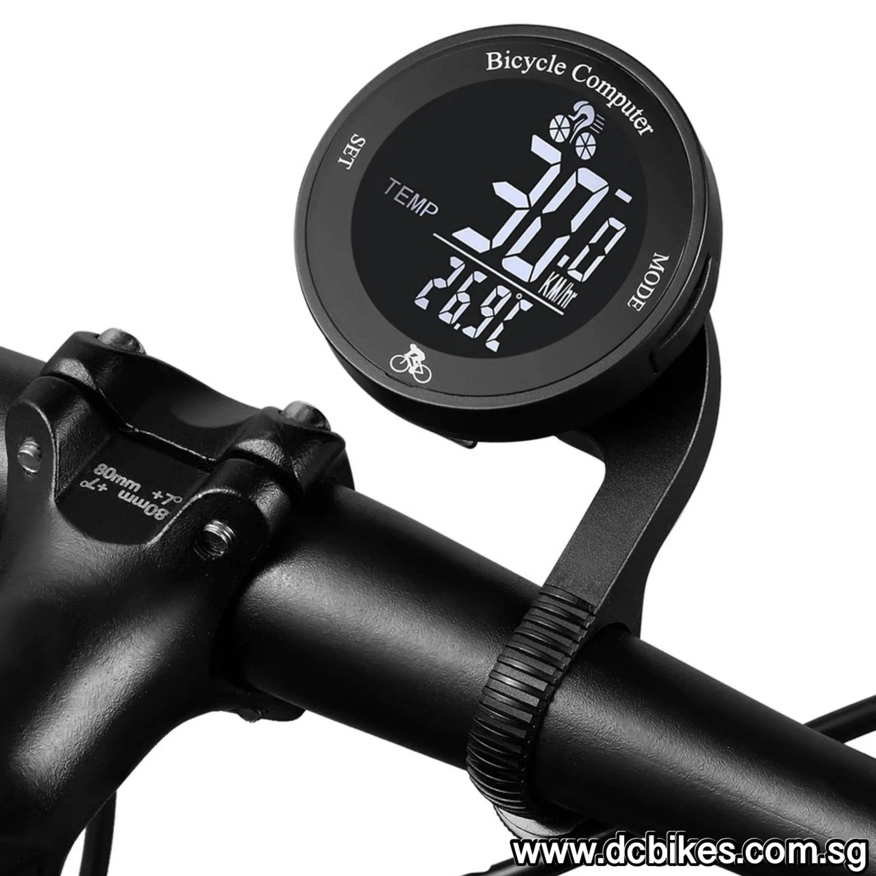 Wireless Stealth Black Digital LCD Screen Bicycle Odometer Computer Speedometer