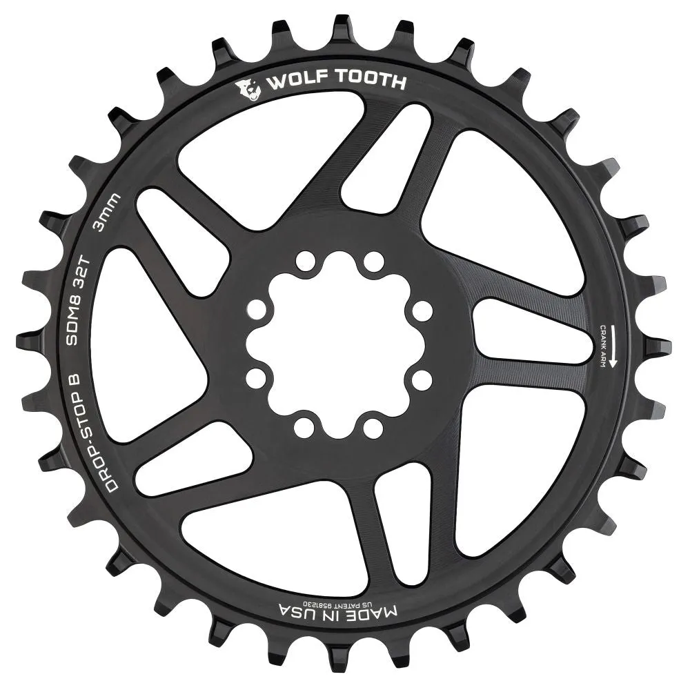 Wolf Tooth Sram Dm Mtb 8 Bolt Drop Stop B Chainring Boost