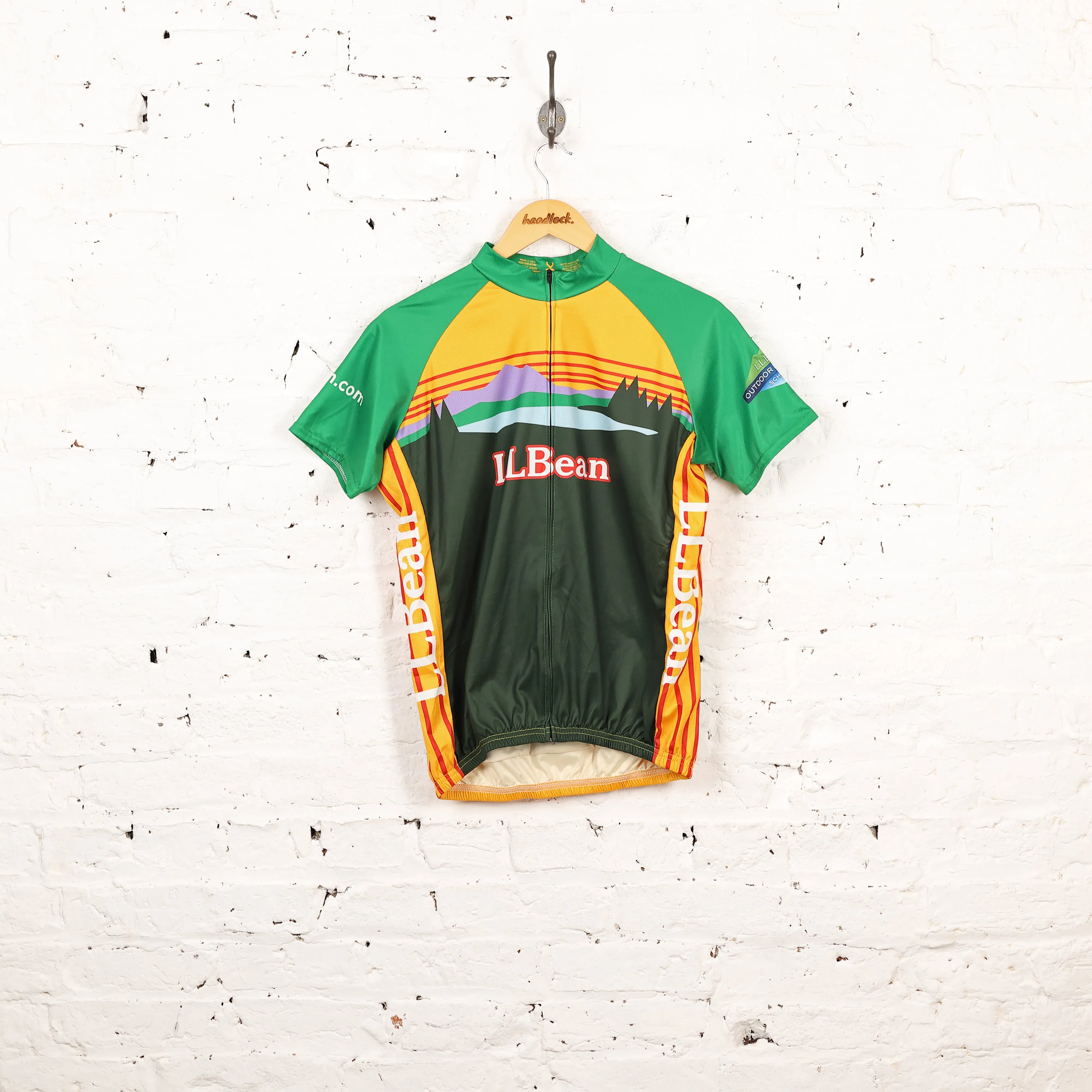 Womens LL Bean Cycling Top Jersey -  Green - Womens L