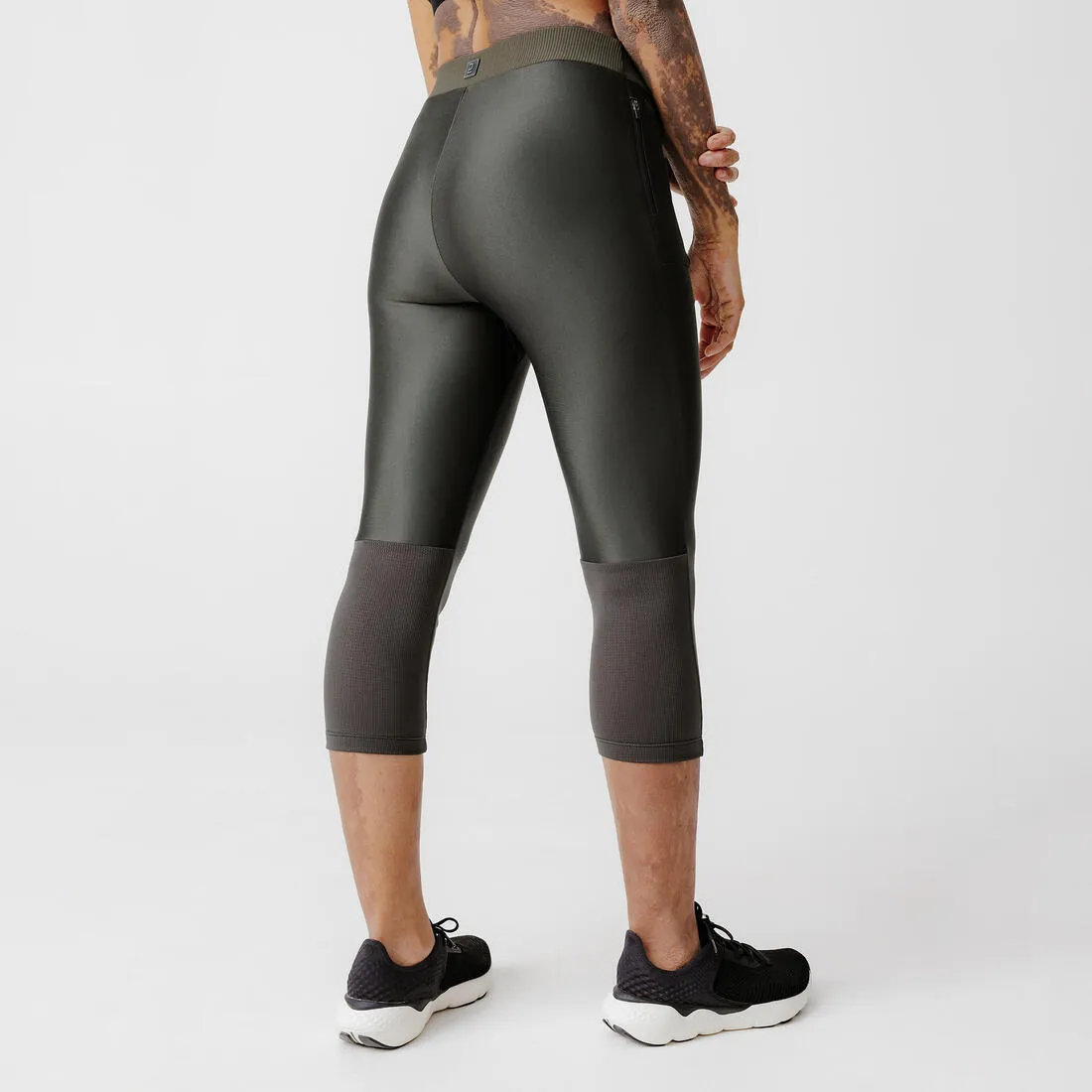 Women's Running Breathable Cropped Leggings KIPRUN Run 500 Dry