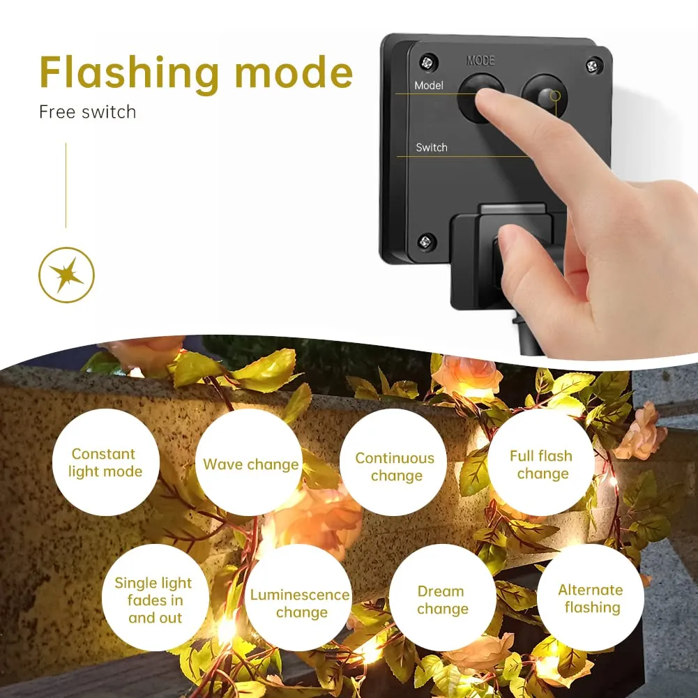 Woowooh Solar Simulation Rose Rattan Garden Light