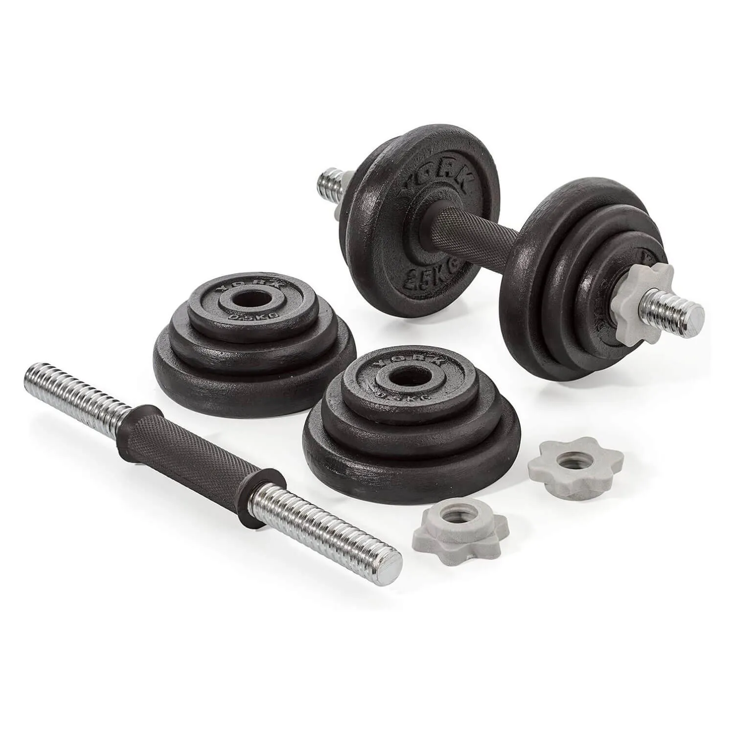 York 20kg Cast Iron Dumbbell Weight Set - Black