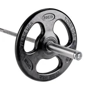 York Barbell ISO-Grip Rubber Olympic Weight Plate 1 x 20kg