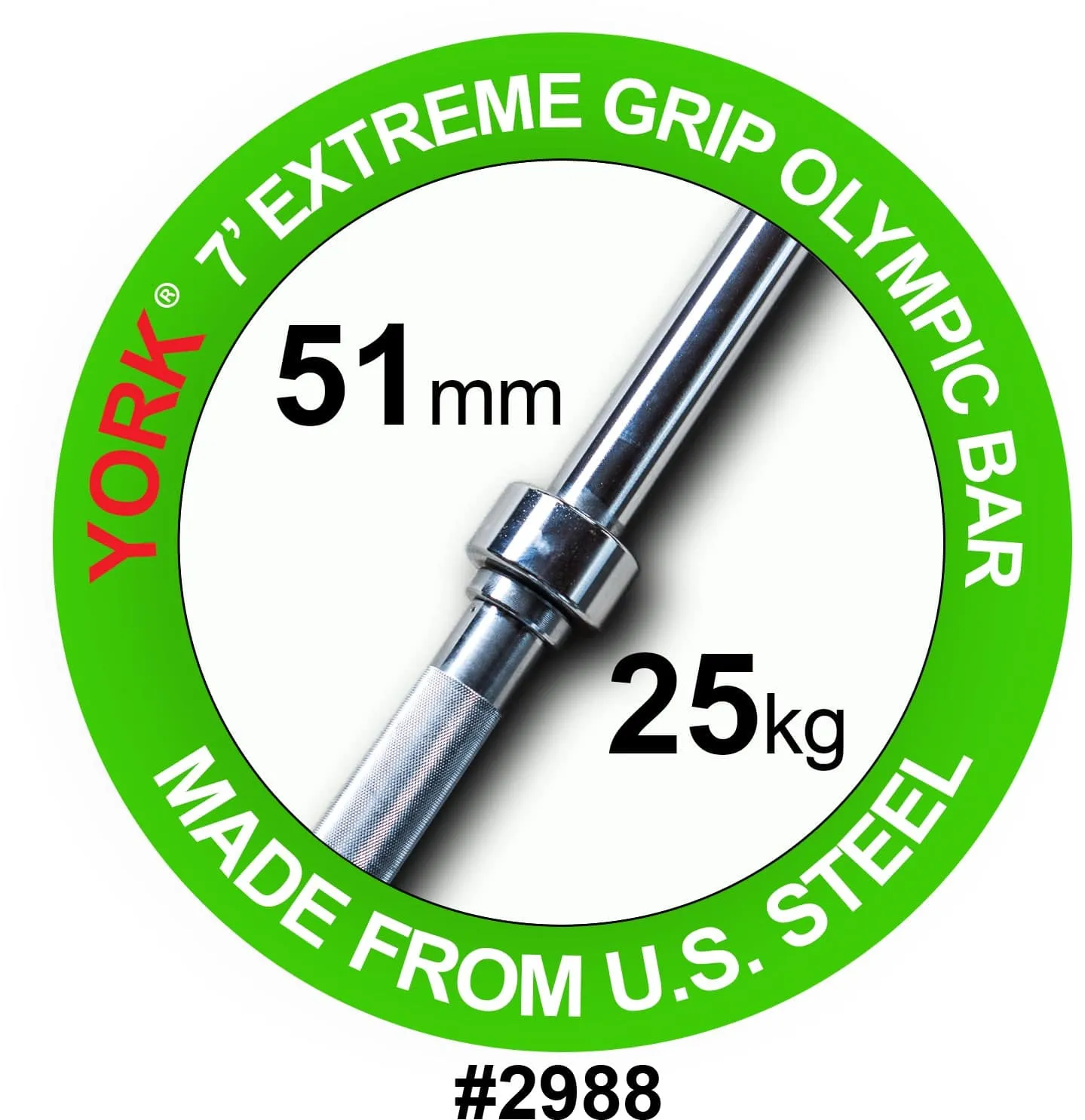 York Barbell | "Extreme" Hercules Fat Grip Bar - 7ft